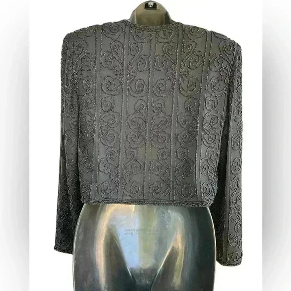 Talbots women’s vintage long sleeve beaded silk cardigan sz PP preloved - Picture 3 of 9